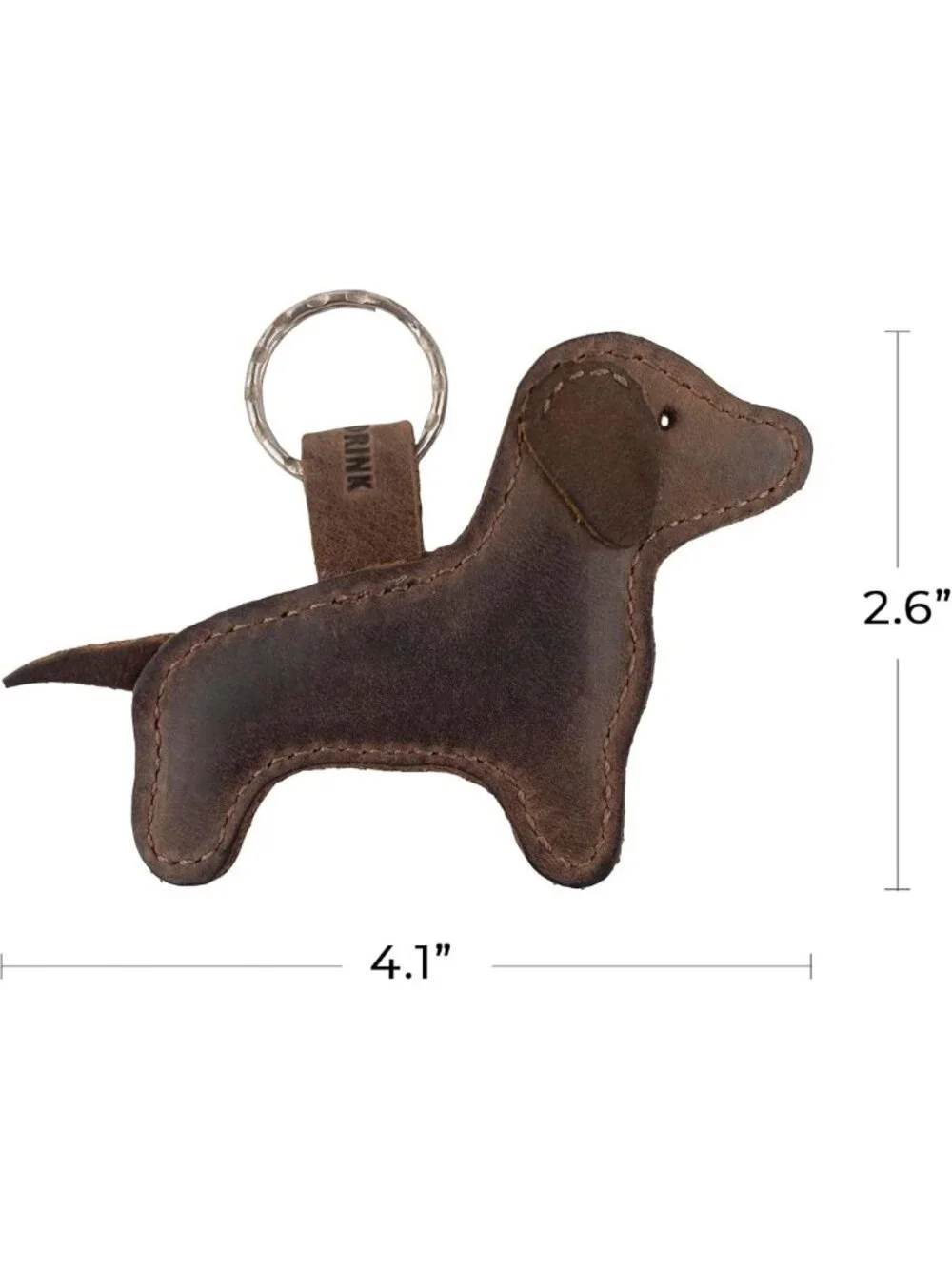 Cute Dachshund Keychain | Handmade Leather Dog Keyring | Adorable Stuffed Animal